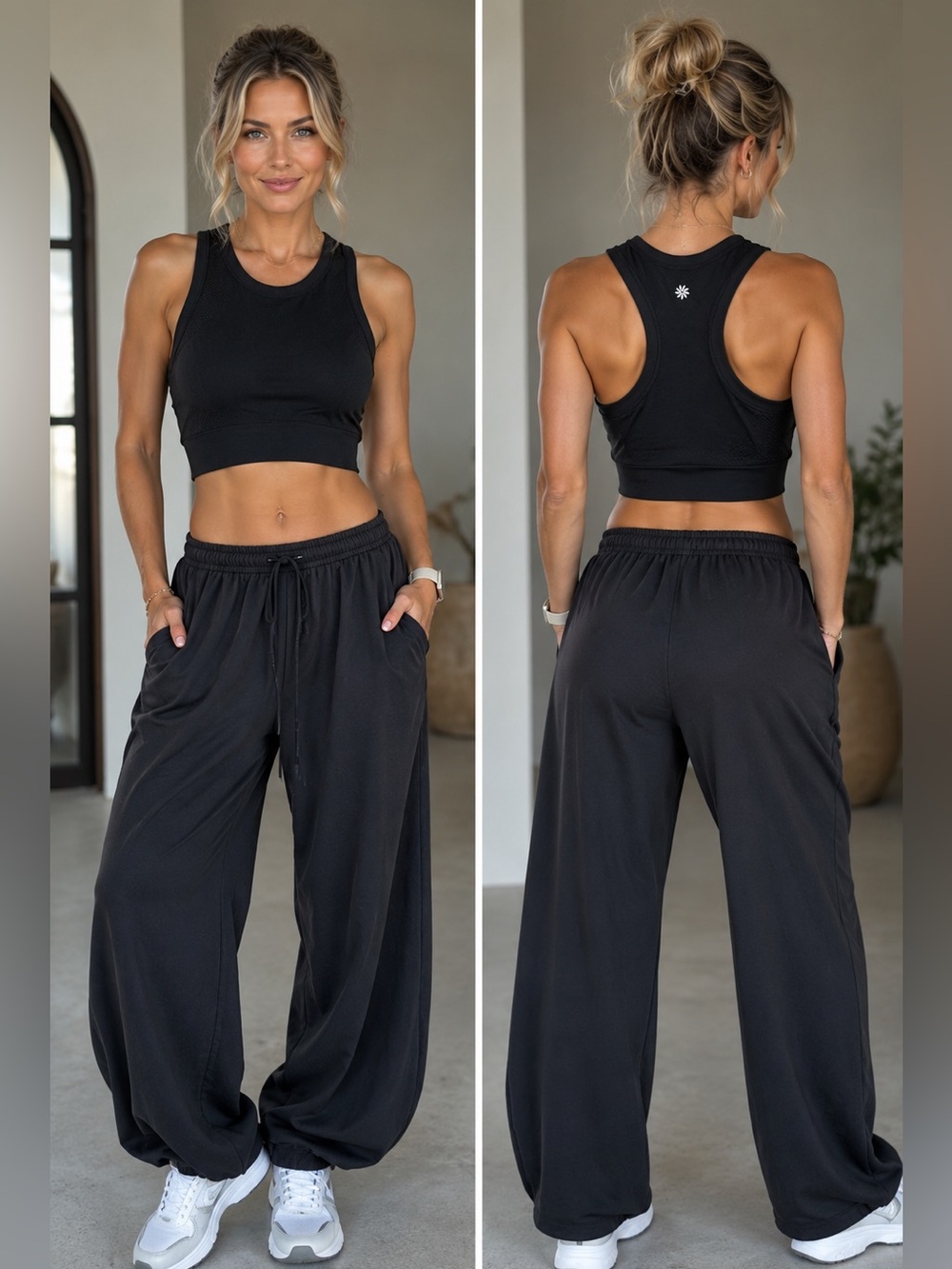 Athleta Momentum Seamless 2.0 Crop Tank in Black - Small
